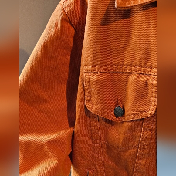 Medium weight Orange Denim Jacket - Picture 3 of 7
